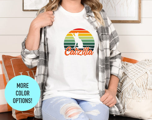 Catzilla Kitten T-shirt, Cat Lover Gift, Summer Shirt, Cat Shirt For Kids, Funny Cat Shirt, Shirt For Cat Lover, Funny Cat Shirt